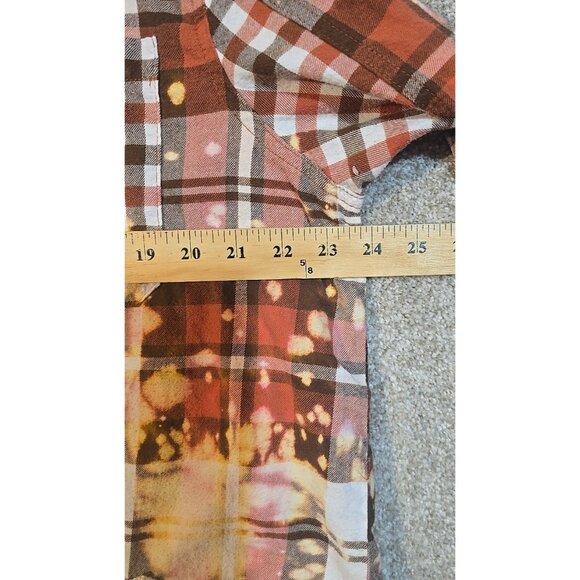OOAK Upcycle Flannel Tunic Shacket Shirt Birding Owl Fall Distressed Women's L - Picture 8 of 12